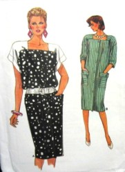 9309 VOG LOOSE STRT BUTTON POCKET DRESS PATTERN 6-10,12-14,18-22